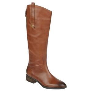 Sam Edelman Penny Knee-High Riding Boot Cognac Brown Leather 6.5 NWOT W/ FLAW